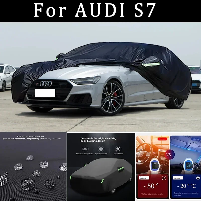 

For AUDI S7 Car Covers Outdoor Waterproof Dustproof Sun Rain Snow Protection Thick Oxford Cloth Full Car Accessories