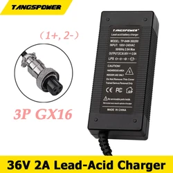 36V 2A Lead Acid Battery Charger For 41.4V 2A Lead-acid Battery Pack Charger High Quality 3P GX16 Connector