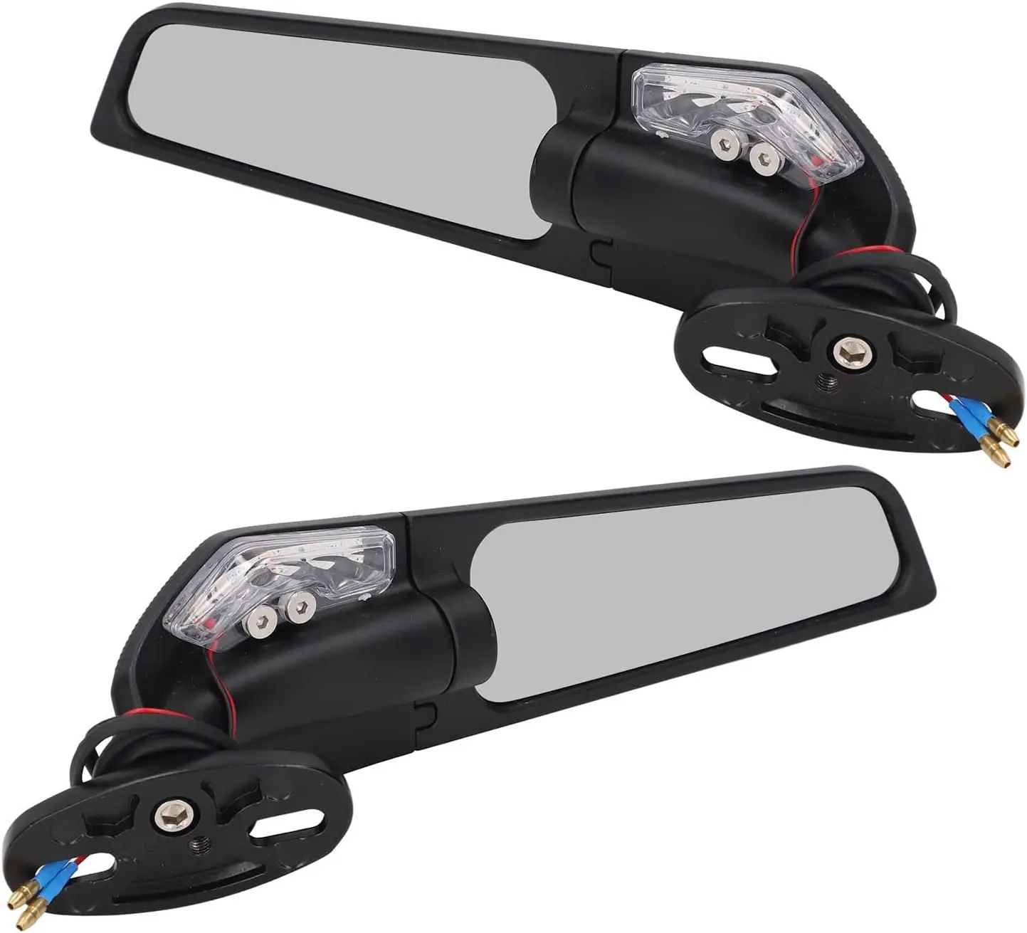 Motorcycle Rearview Mirrors with LED Rotating Adjustable High Visibility Mirrors For Kawasaki Ninja 250 300 400 650 H2 H4