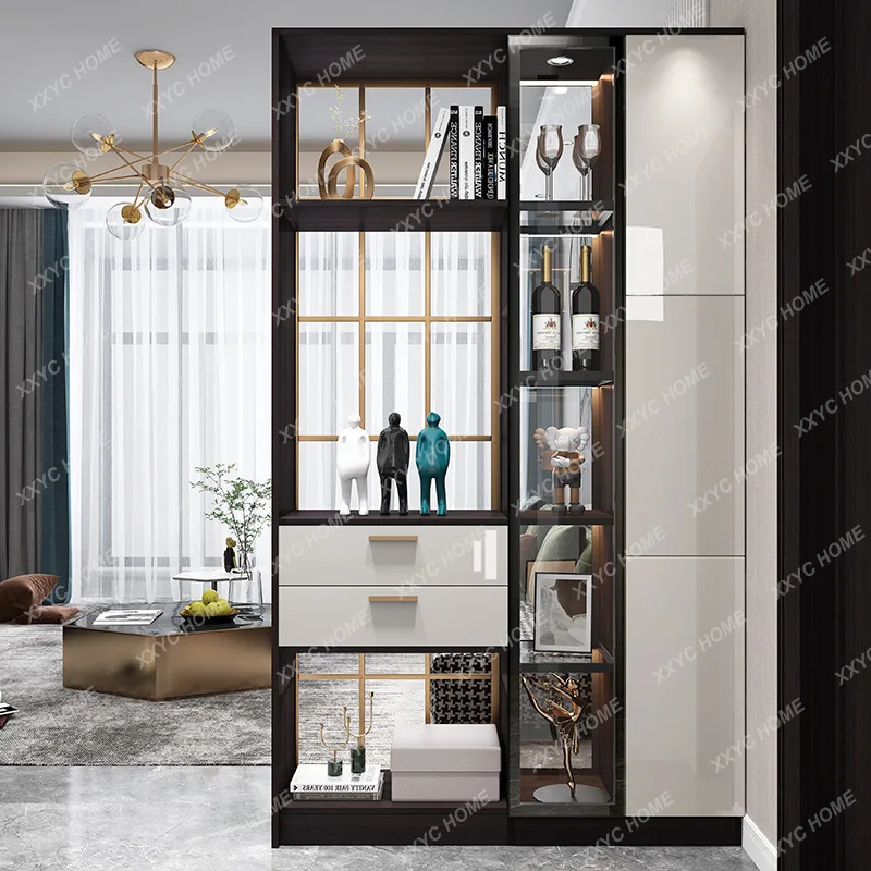 

Шкаф для обуви M Home с интегрированной перегородкой-ширмой, современный минималистичный винный шкаф для гостиной в стиле лайт-люкс