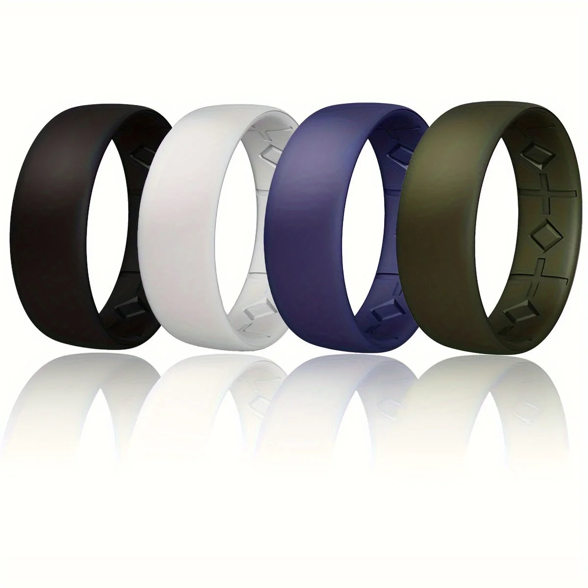 1pc Minimalist Black Silicone Ring for Men Hypoallergenic Breathable Sporty Ideal Gift for Boyfriend or Father Outdoor Basketbal