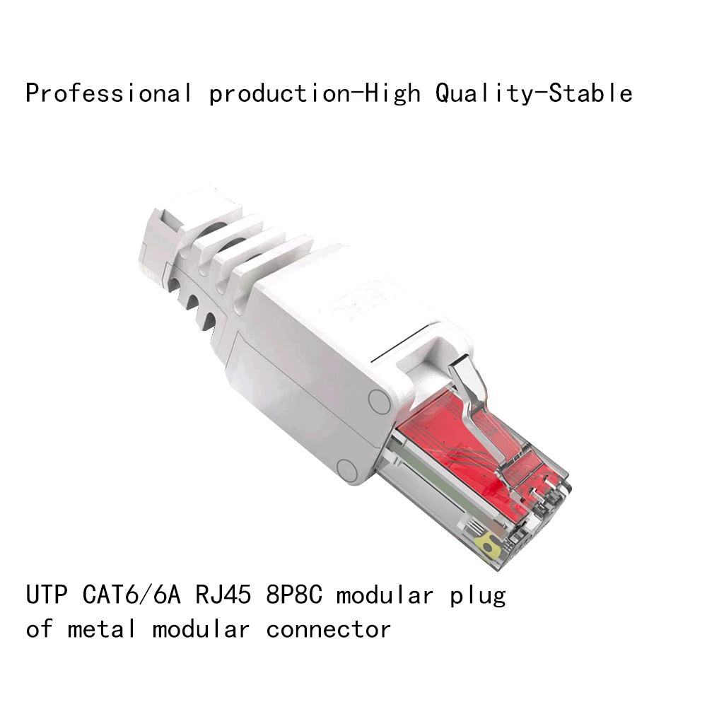 CAT6 RJ45 Tool-less Crystal Head Plug No Crimp Head Plug Network Connectors Ethernet CableSata Cable for Cat6 Cat6A Cat7