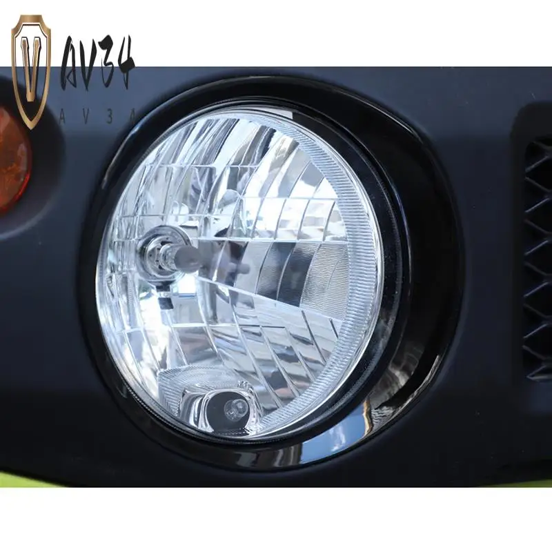 

AV34-Автомобильная накладка на переднюю фару, украшение для Suzuki Jimny 2019-2024, внешние аксессуары, черный