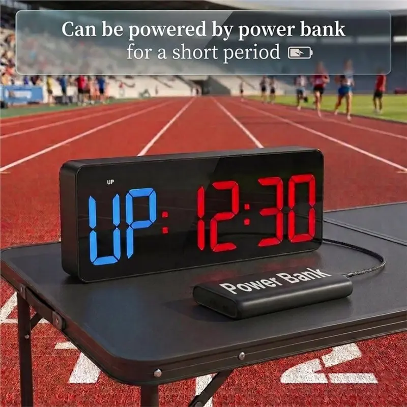 ABYN-Tabatas FGB EMOM Clock Large Display LED Timer Clock Exercise Workout Interval Clock EU Plug