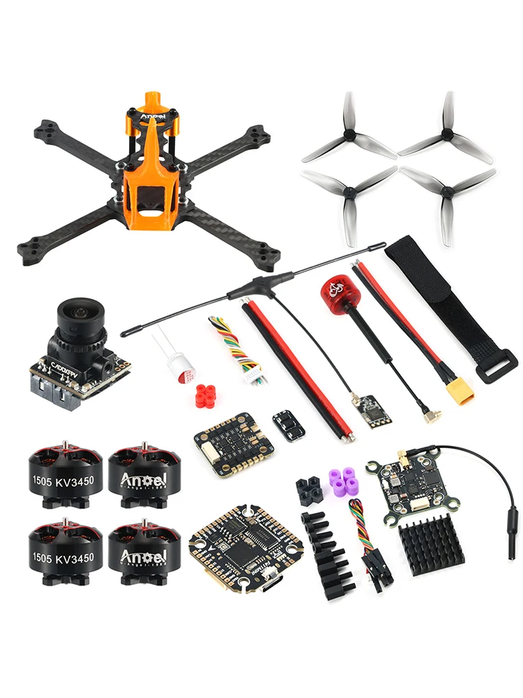 Angel35 3,5-Zoll Freestyle FPV Drohnen-Kit 1505 3450KV Motor F411 FC&40A ESC Caddx Ant 1200TVL Kamera 5,8G 25-1000kW Einstellbarer VTX
