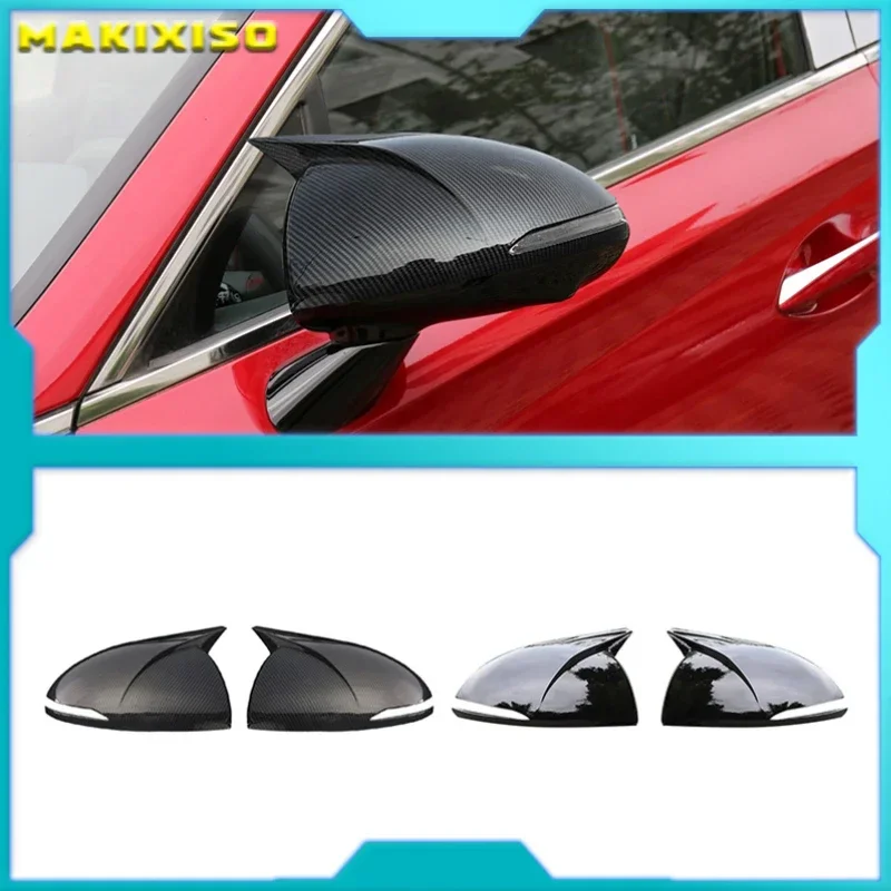 

2PCS Mirror Covers Caps RearView Mirror Case Cover For Hyundai Sonata DN8 2020 2021 Carbon Bright Black Cover car accessory