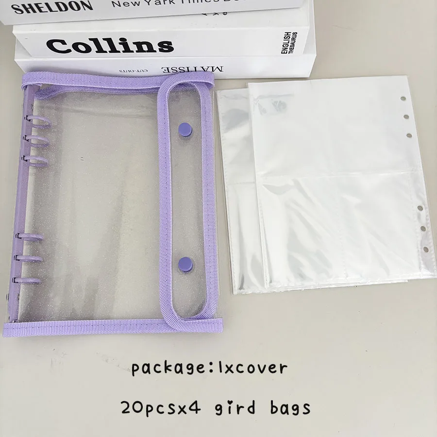 SKYSONIC A5-Ordner mit doppelter Schnalle, 10 Stück Nachfüllhüllen, Taschen, DIY-Fotosammelbuch für lose Blätter, Kpop-Organizer-Halter – Detail 23