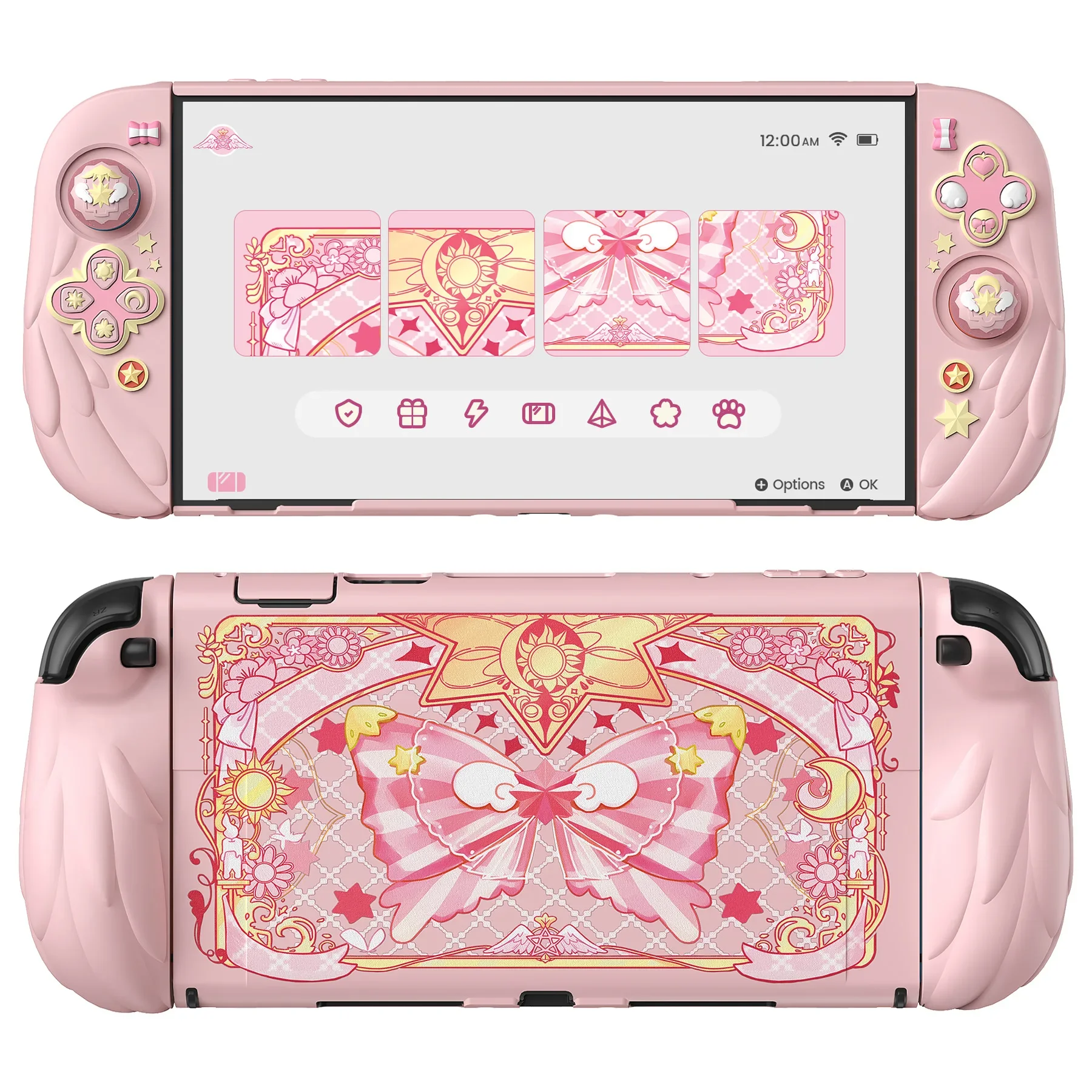 Protective Case compatible with Nintendo Switch 2, Hard Shell Slim Pink Shell for NS2 Switch2 Game Accessories Star Wings