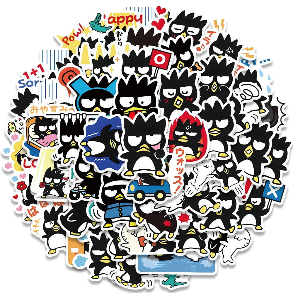 50/100PCS Sanrio Bad Badtz Maru Penguin Anime Stickers Cute Toy Decal Diary Scrapbooking Laptop Car Suitcase Bike Sticker Gift