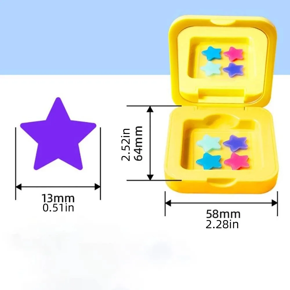 con scatola a specchio Toppe per l'acne Toppe per brufoli multicolori a forma di stella Idrata traspirante Adesivi per la copertura dei brufoli Spot per il viso