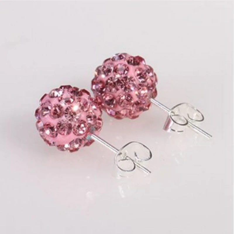 Multicolor 19 Color 10MM Rhinestone Earrings Micro Disco Ball Crystal Stud Earring For Women Fashion Jewelry