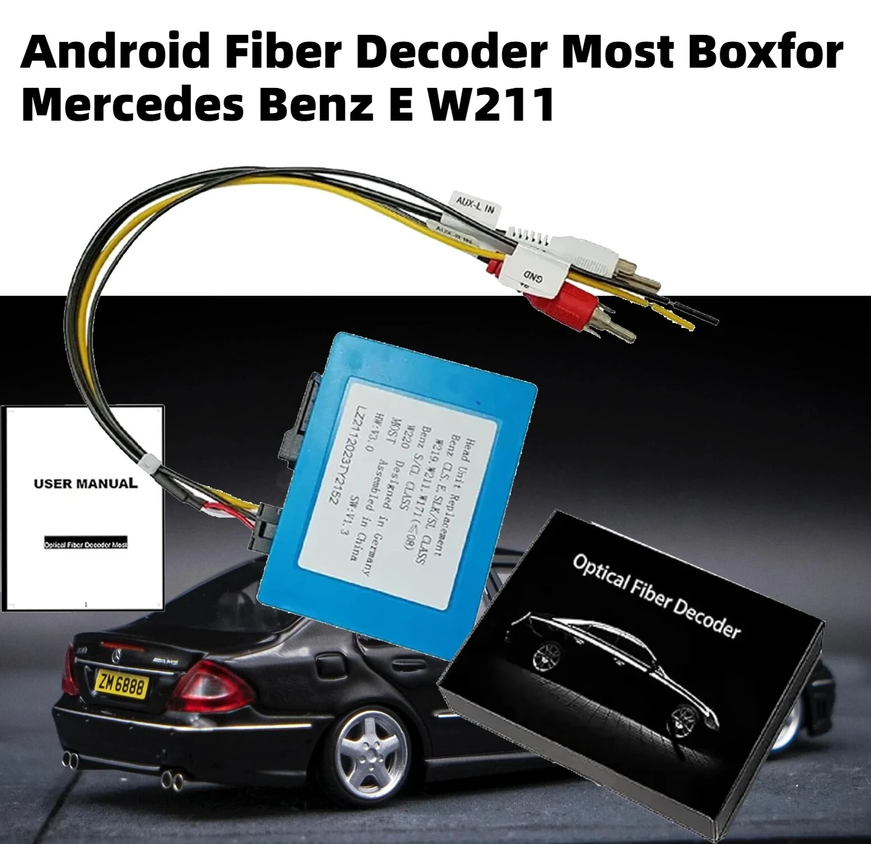 Android Fiber Decoder Most Box for Mercedes Benz E CLS SLK SL S CL Series W219 W211 W171 ≤ 2007 Car Stereo Radio Optical