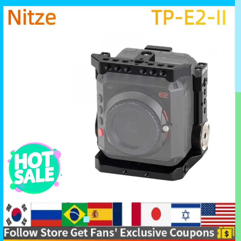 Nitze TP-E2-II Cage для камеры Z CAM E2, с кабельными зажимами и встроенными направляющими NATO, с розетками ARRI