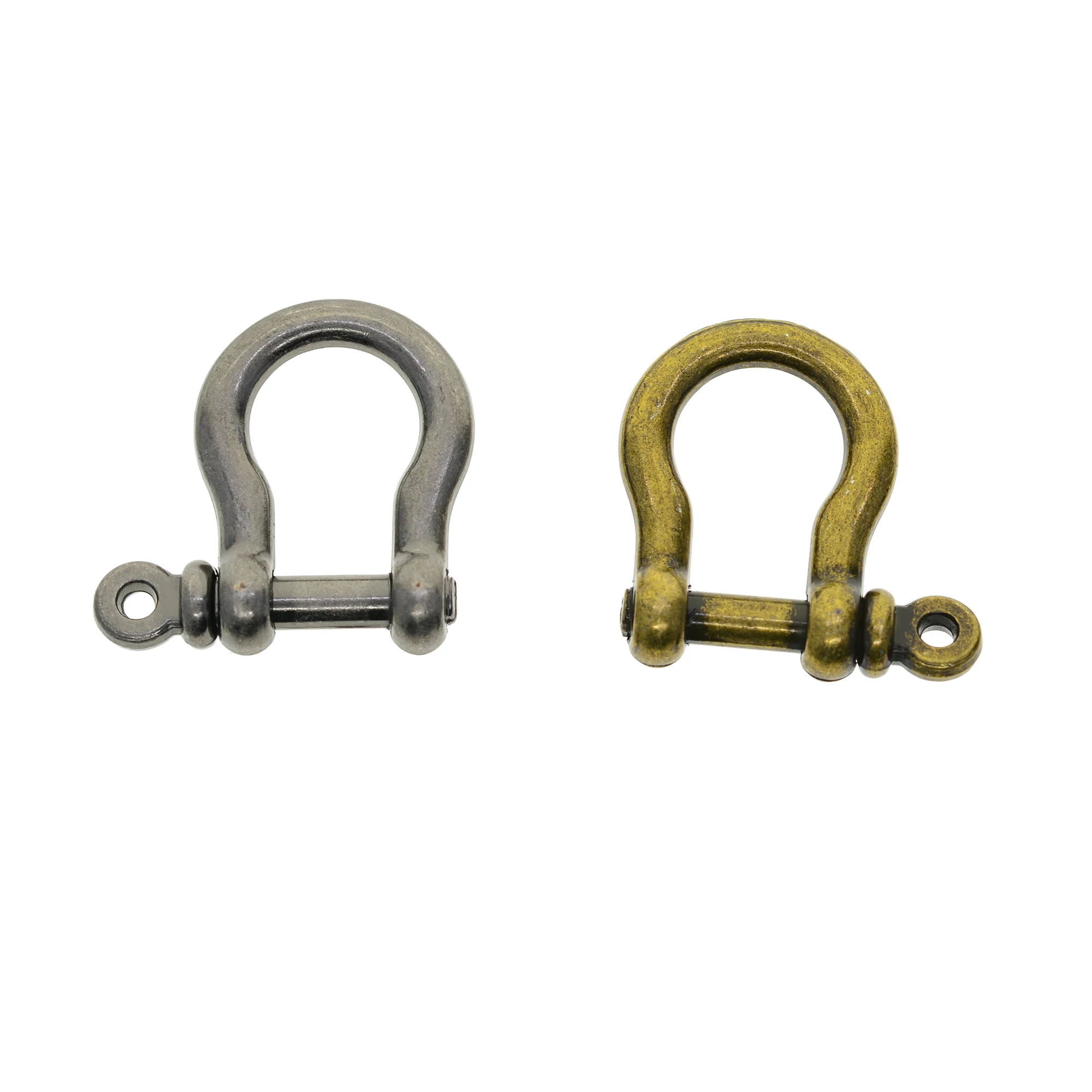 10PCS 10mm small retro silver bronze alloy screw pin lock U hook shackle bangle connector joint horse shoe keychain FOB EDC DIY