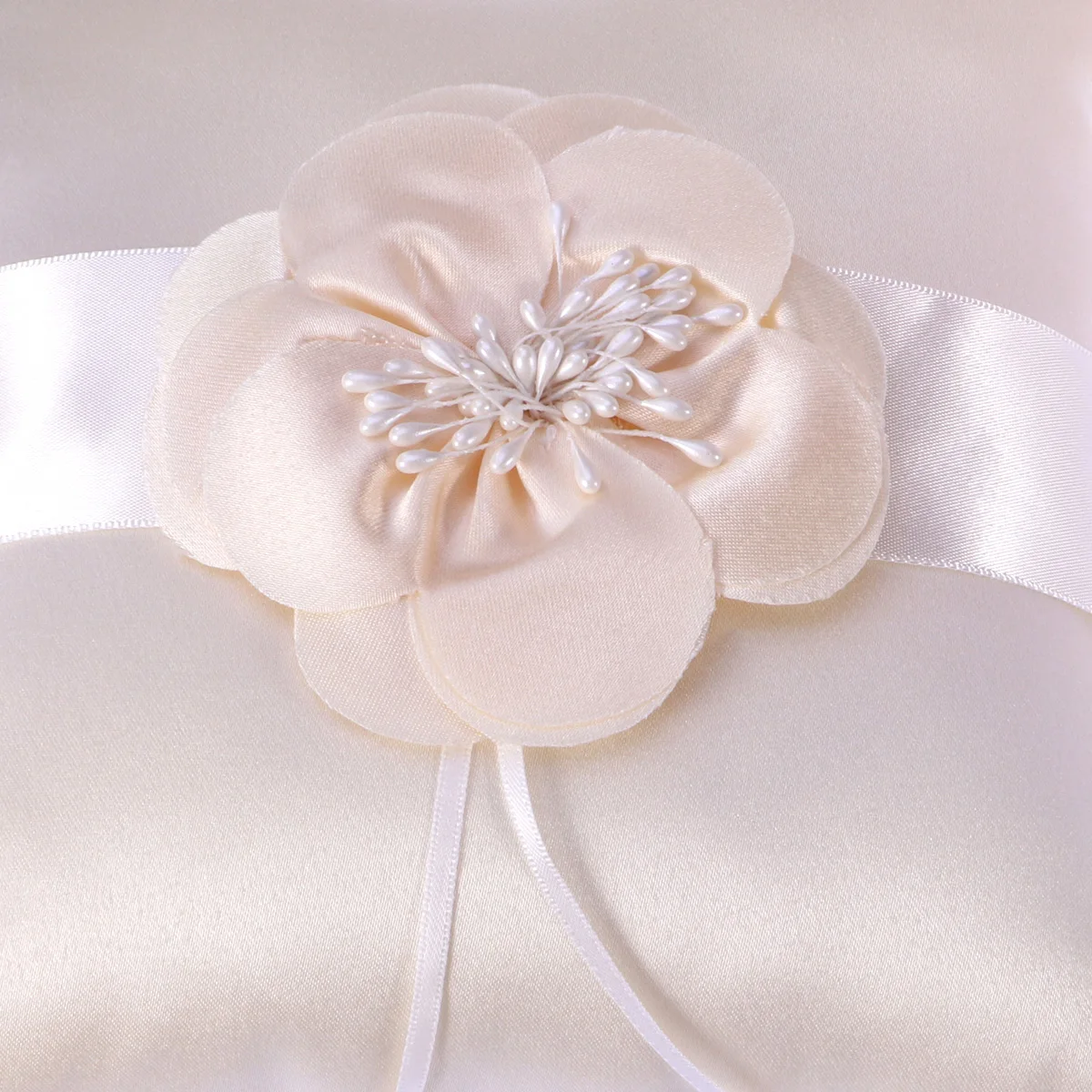 

Wedding Ring Bearer Pillow 20x20cm Lace Cushion Elegant Compact Soft Comfortable Storage Carrying DIY Decor Party