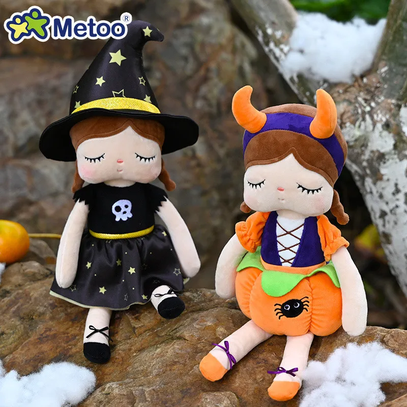 Metoo Angela Halloween Witch Pumpkin Cosplay Doll,Cute Plush Toy,Holidays Gifts For Kids