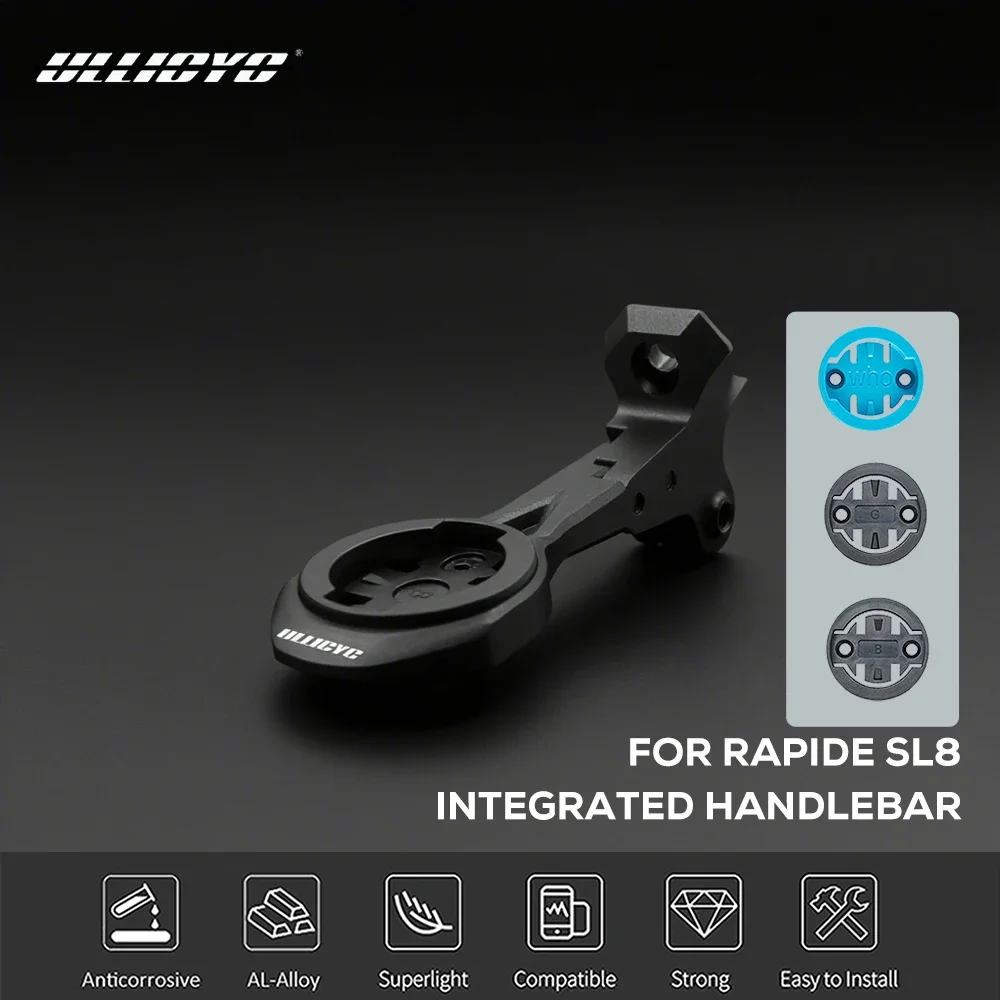 

Переднее алюминиевое сплав для SL8 Rapide, встроенное крепление для компьютера на руль, совместимое с Gopro/GPS/Garmin/Bryton/Wahoo,ULLICY