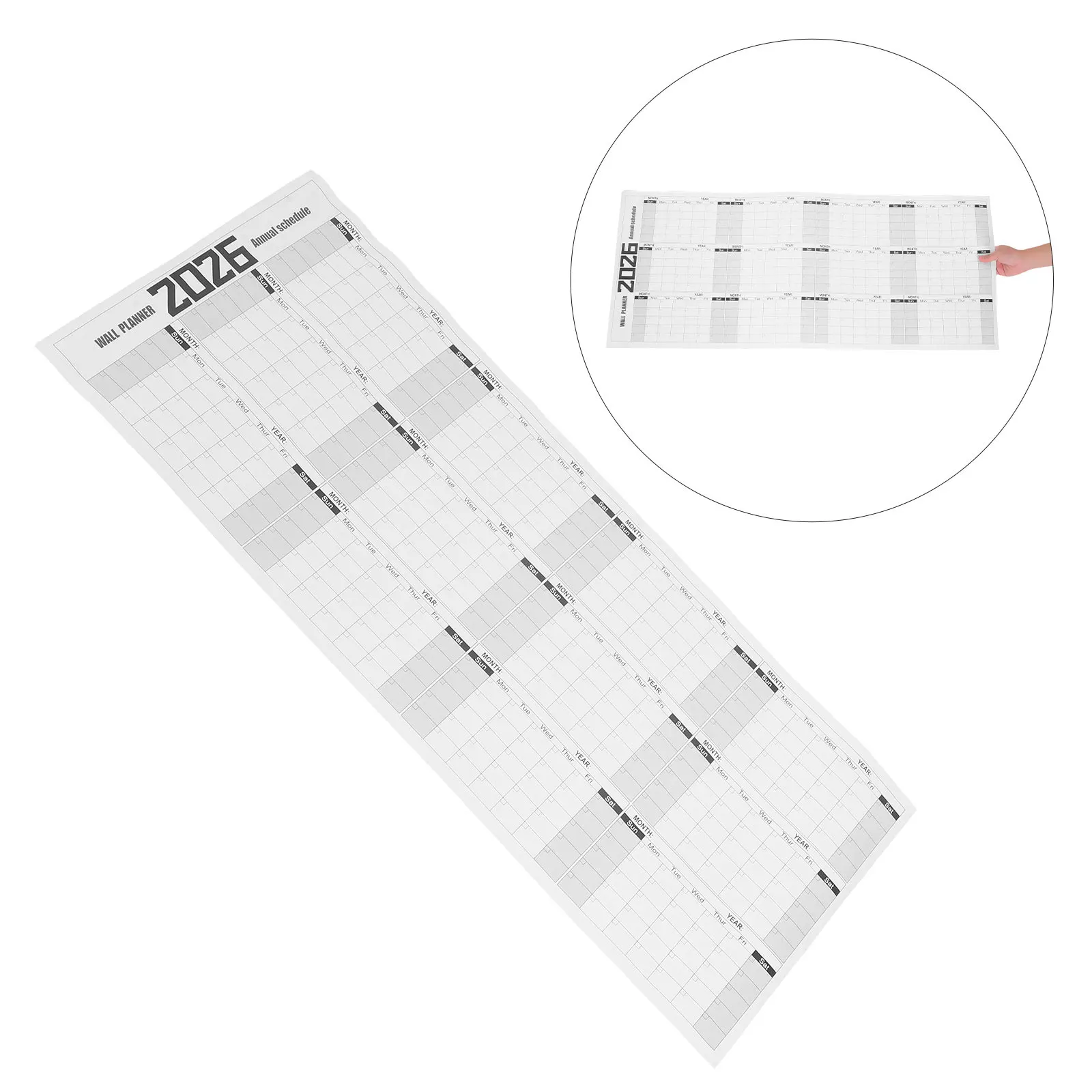Dry Erase Calendar for Wall 100x42cm Large Undated 12-Month Reusable Monthly Planner Whiteboard Calendar Easy Clean Waterproof
