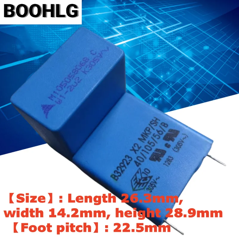 

5PCS 2.2uf 305vAC 2u2 225 22MM film capacitor B32923C3225K