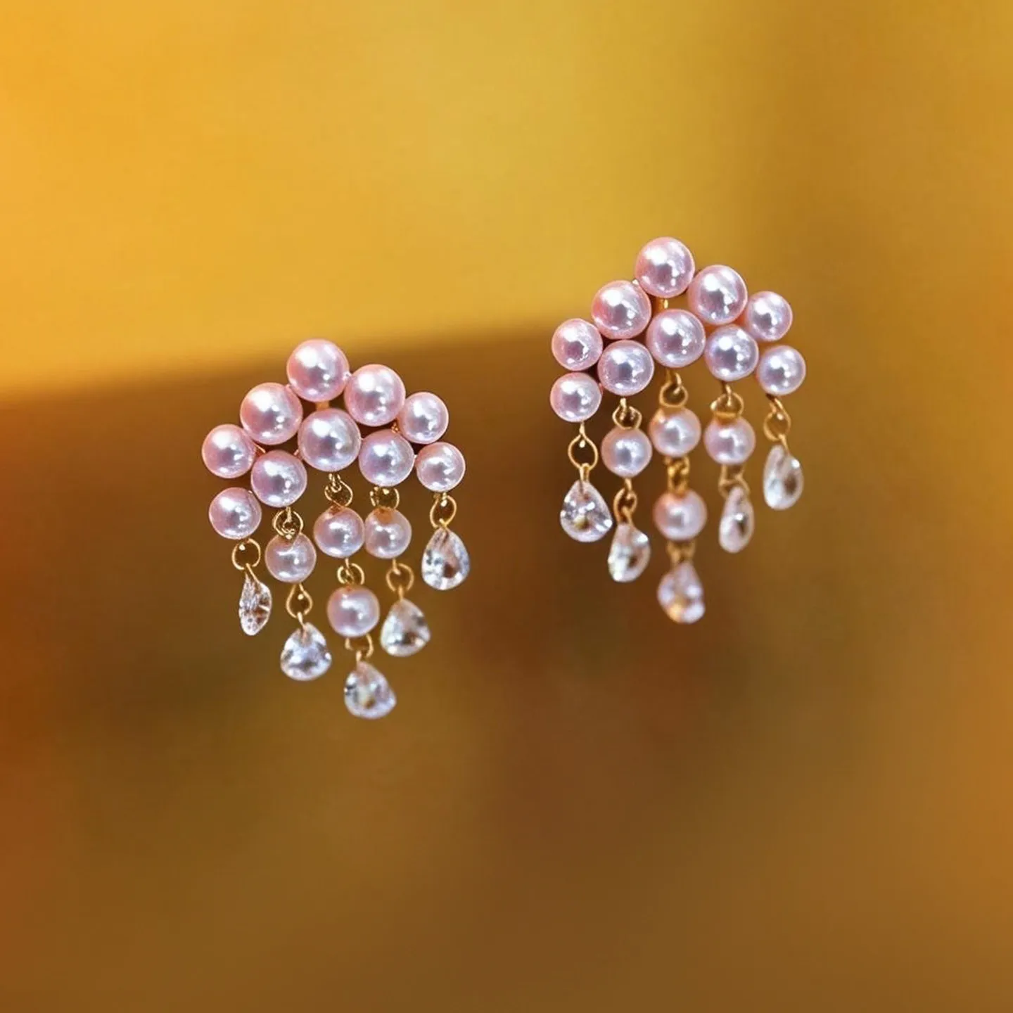 

18K Gold Natural Akoya Saltwater Pearl Earrings, 3-4mm Strong Luster Mini Baby Pearl, Elegant Pearl Jewelry Gift for Women