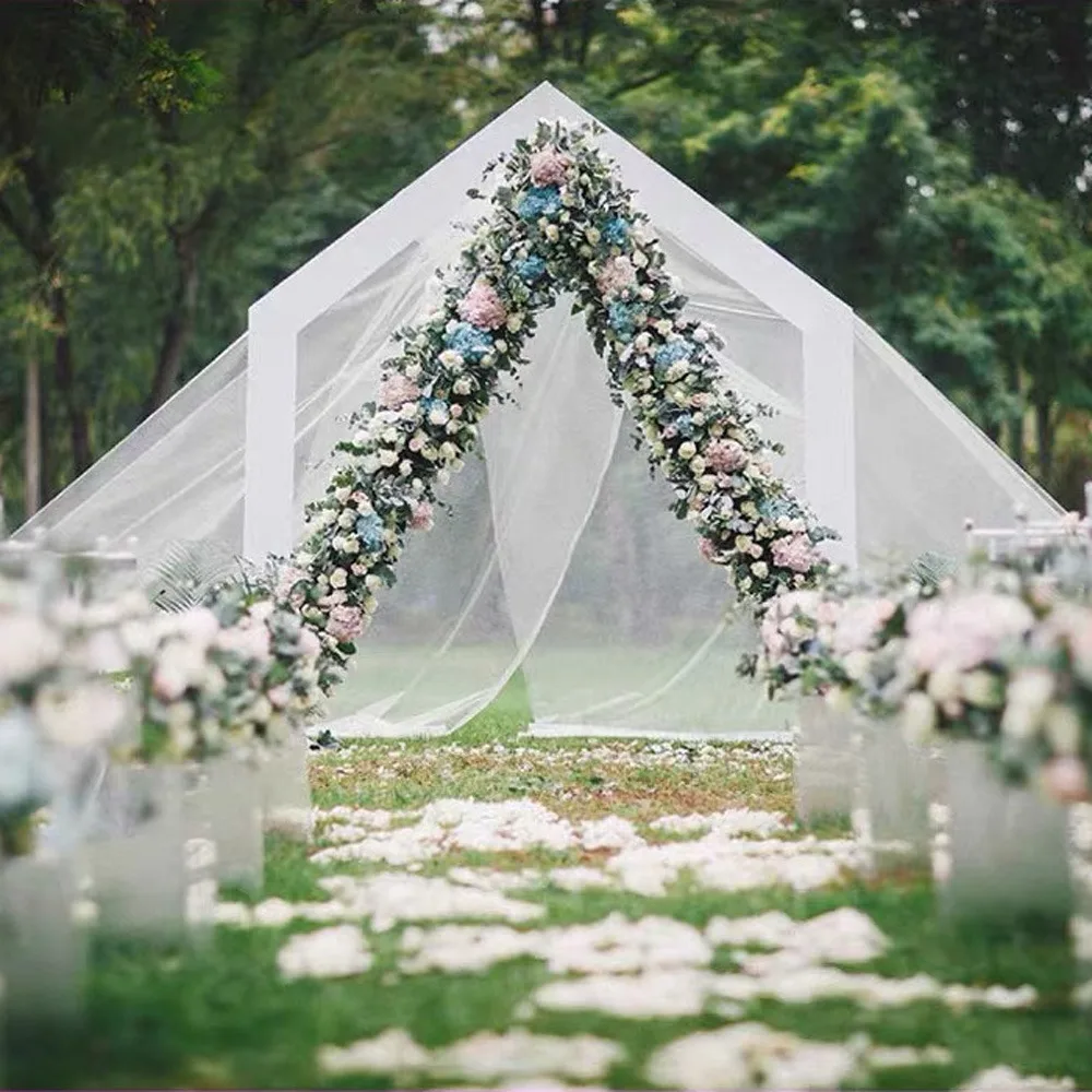 8FT Wedding Backdrop Gold Triangle Flower Stand Modern Party Decor Wedding Arch Metal Rack  Archway Ceremony Party Frame Decor