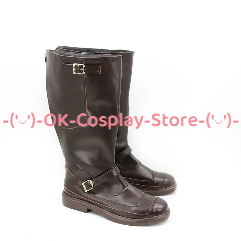 [Personalizado] FF7 Barret Wallace Cosplay Sapatos Anime Jogo Roleplay Costume Prop Halloween Carnaval Festa de Férias Botas de Couro PU