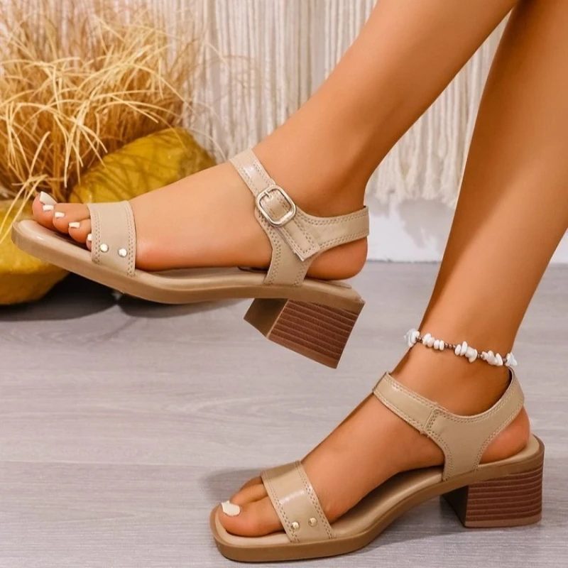 Fang's Slip-on Shoes with Laces and Buckle Fasteners, Featuring Waterproof Platform and Anti-slip Design, Suitable for Women.