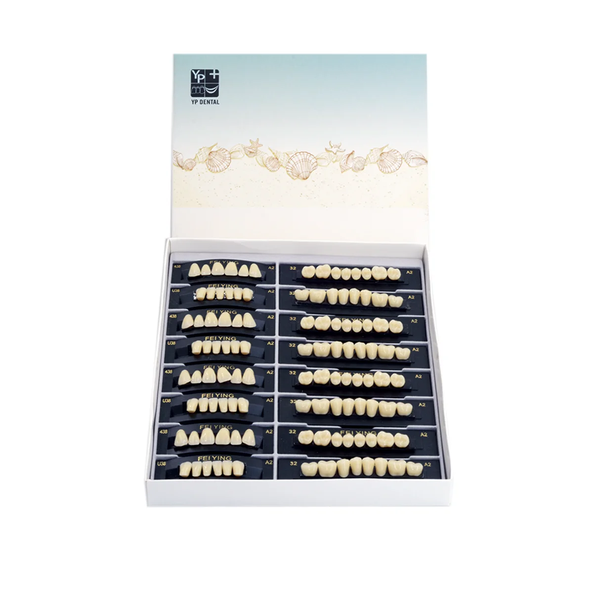 84 pçs/caixa dental resina sintética conjunto de dentes a2 a3 sombra de duas camadas acrílico dentadura boca cheia falso cuidados orais falso conjunto completo de dentes