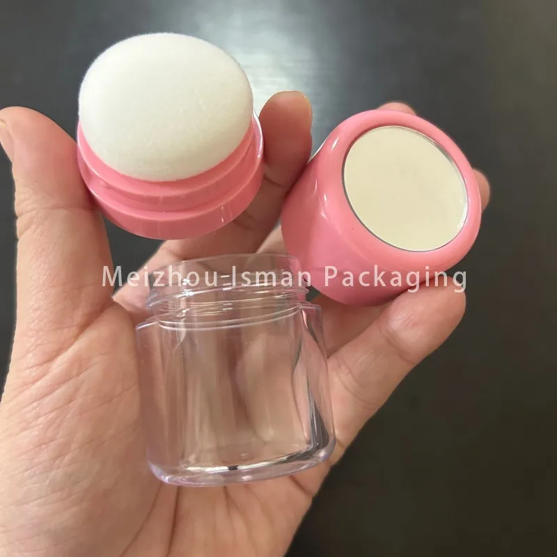 40 stuks roze zwart naakt paddestoel hoofd cosmetische verpakking losse blusher poeder container luchtkussen case met bladerdeeg en spiegel 10g