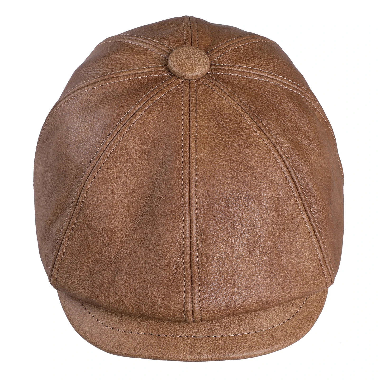 Boonjovia Herren Newsboy Flat Cap echtes Rindsleder Gatsby Efeu Golf Cabbie Fahr hut 8 Panels klassisches Design – Detail 1