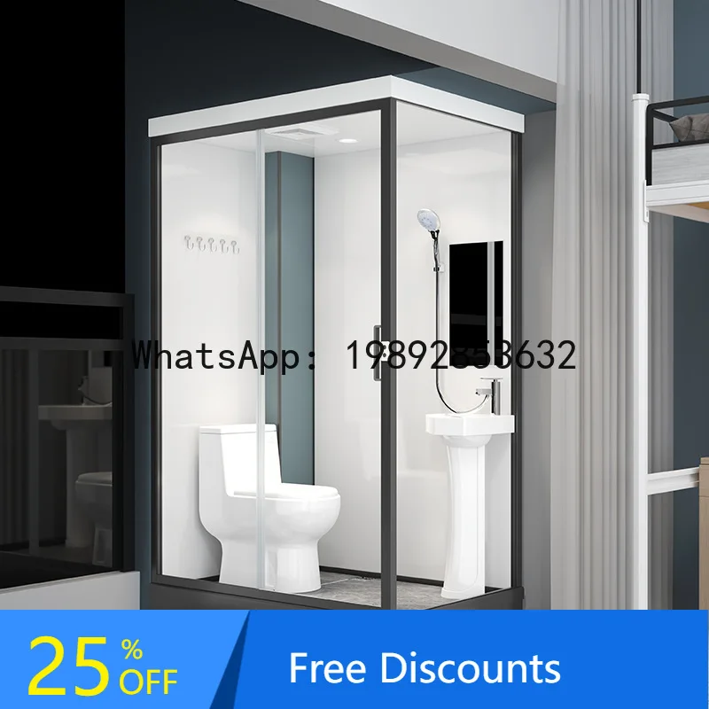 

XL Bathroom Dry-Wet Separation Integrated Shower Room for Hotel, Guesthouse, Private House, Rural Bathroom, Shower Room