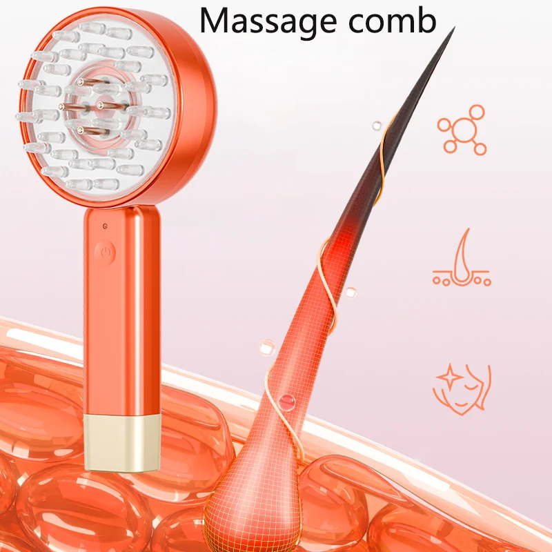 

Portable Electric Head Massager with Red And Blue Light USB Rechargeable Vibrating Massage Comb for Hair Care Ideal for Relaxati