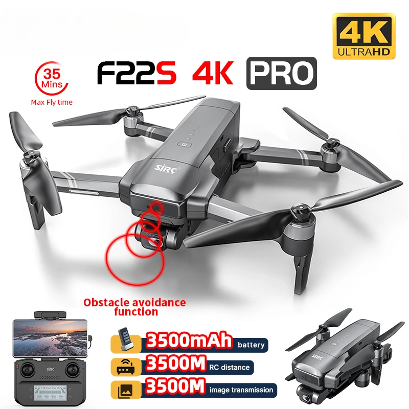 SJRC F22 / F22S 4K Pro Drone With Camera Obstacle Avoidance 3.5KM 2-axis EIS Gimbal 5G WIFI GPS Quadcopter Professional RC Dron