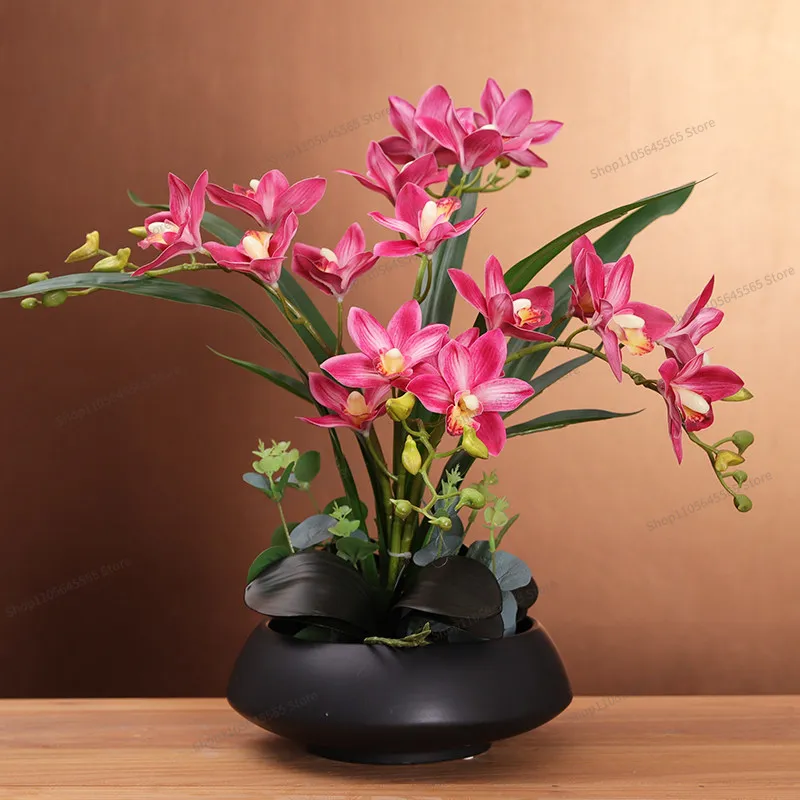 For Advanced Huilan Simulation Flower Set Decoration, Home, Living Room, Dining Table Decoration Flowers