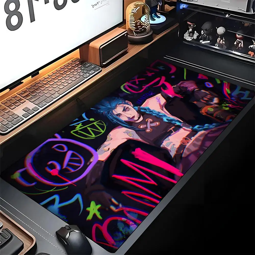 

L-lea-gueS Of Legends J-JinxS Mouse Pad Edge Big Gaming Locking Computer Gamer Large Rubber Art Cartoon Mousepad Laptop Desk Mat