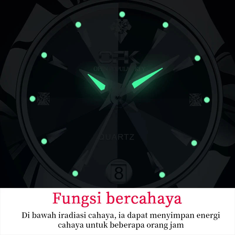 OPK 8105 Women\'s Watches Luxury Original Wristwatch for Girl Waterproof Luminous Ladies Watch Fashionable Zircon Scale Date