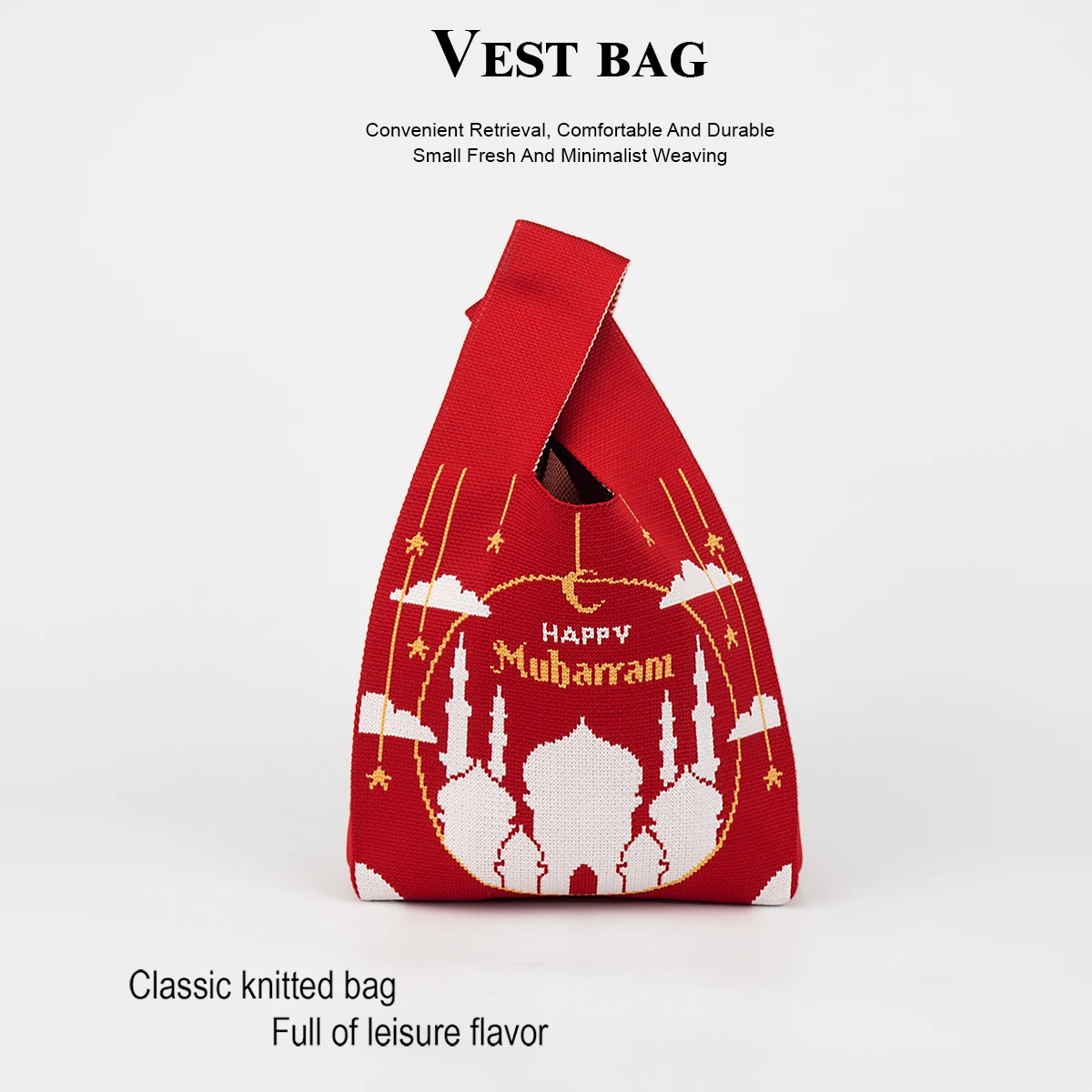 

1 Piece of Knitted Handbag, Suitable for Everyday Use, Holiday Trips, Commuting, Travel, and Vacations, Versatile for All Seasons, Breathable and Open-Ended, Can Hold Various Items Such as Mobile Phones, Keys, and Wallets