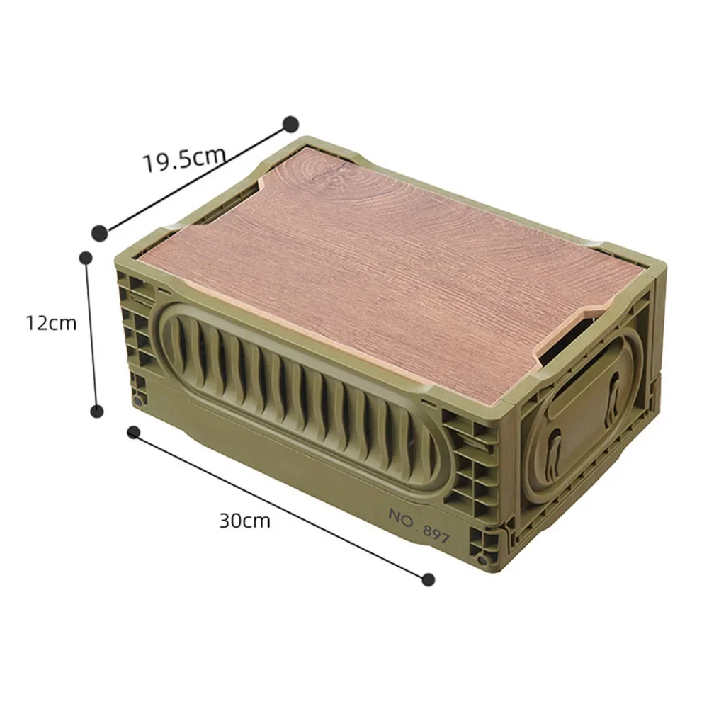 

Folding Basket Collapsible Basket Camping Gear Convenient Grip Handles Multifunctional Utility For Camping Green