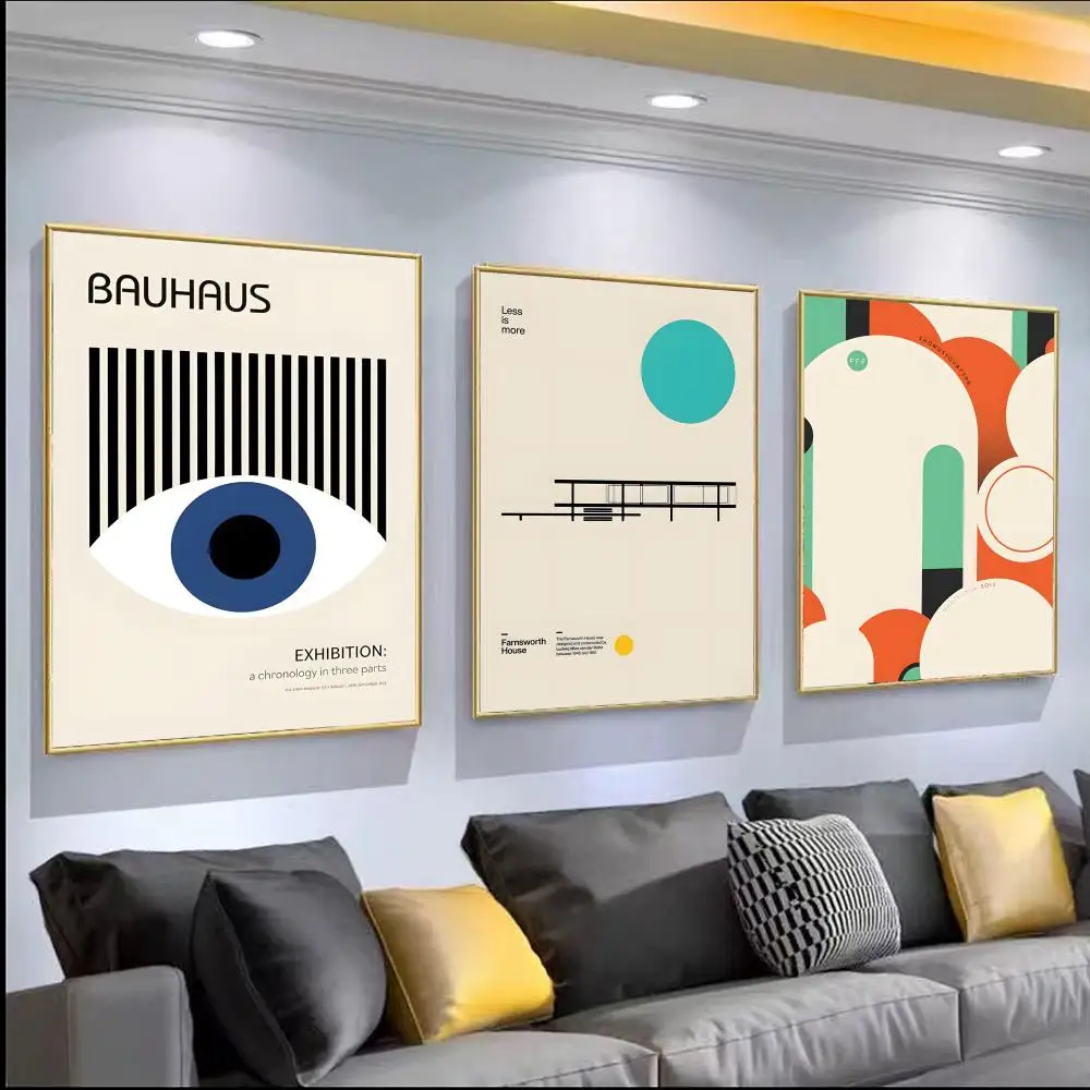 Poster HD PVC Self Adhesive Wall Art - Waterproof Reusable For Home Office Cafe Black And White Modernism Exhibition CanvasPrint