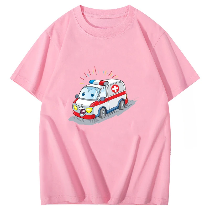 Ambulance Wee Woo Printed loose Casual Top Comfy short sleeve T-shirt for both men and women