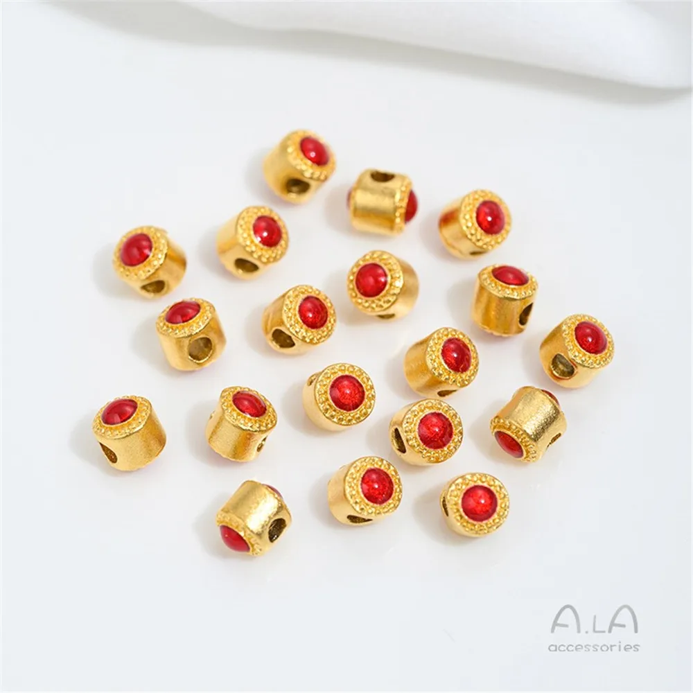 Vietnamese Sand Gold Pink Drip Oil Barrel Beads Dragonfly Beads Butterfly Gourd Flower-shaped Bead String Accessories - Image 5