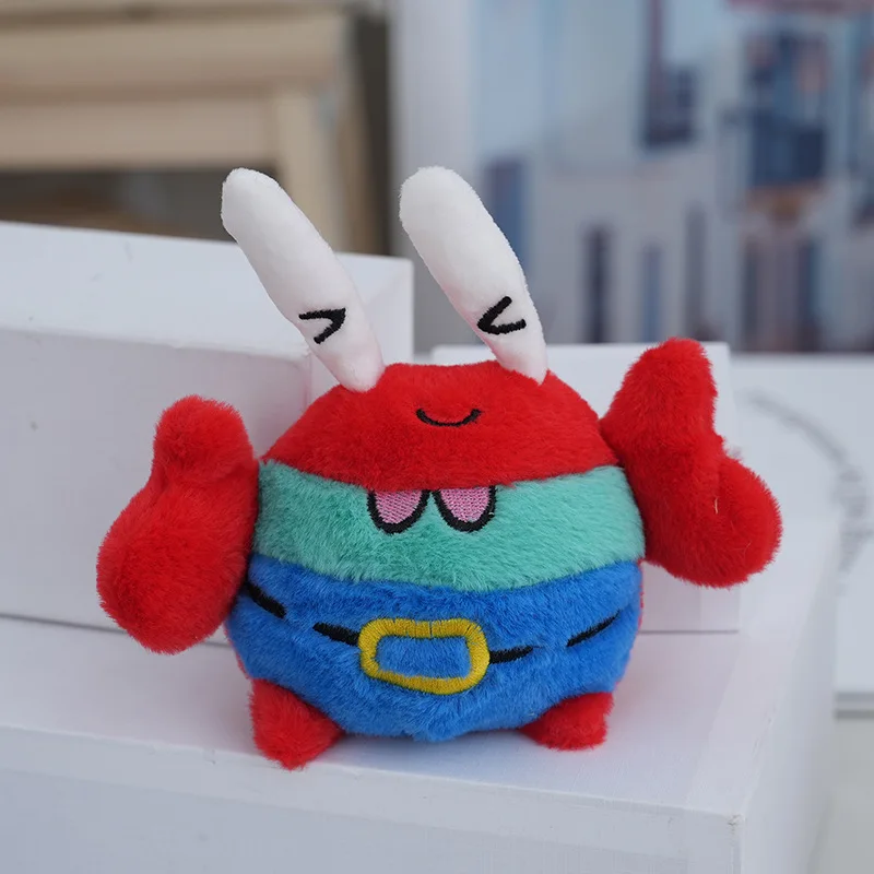 10pcs Dieren Pluche Sleutelhanger Set Snorlax Gengar Krab 4inch Soft Gevulde Pop Hanger Speelgoed voor Kinderen Kinderen geschenken