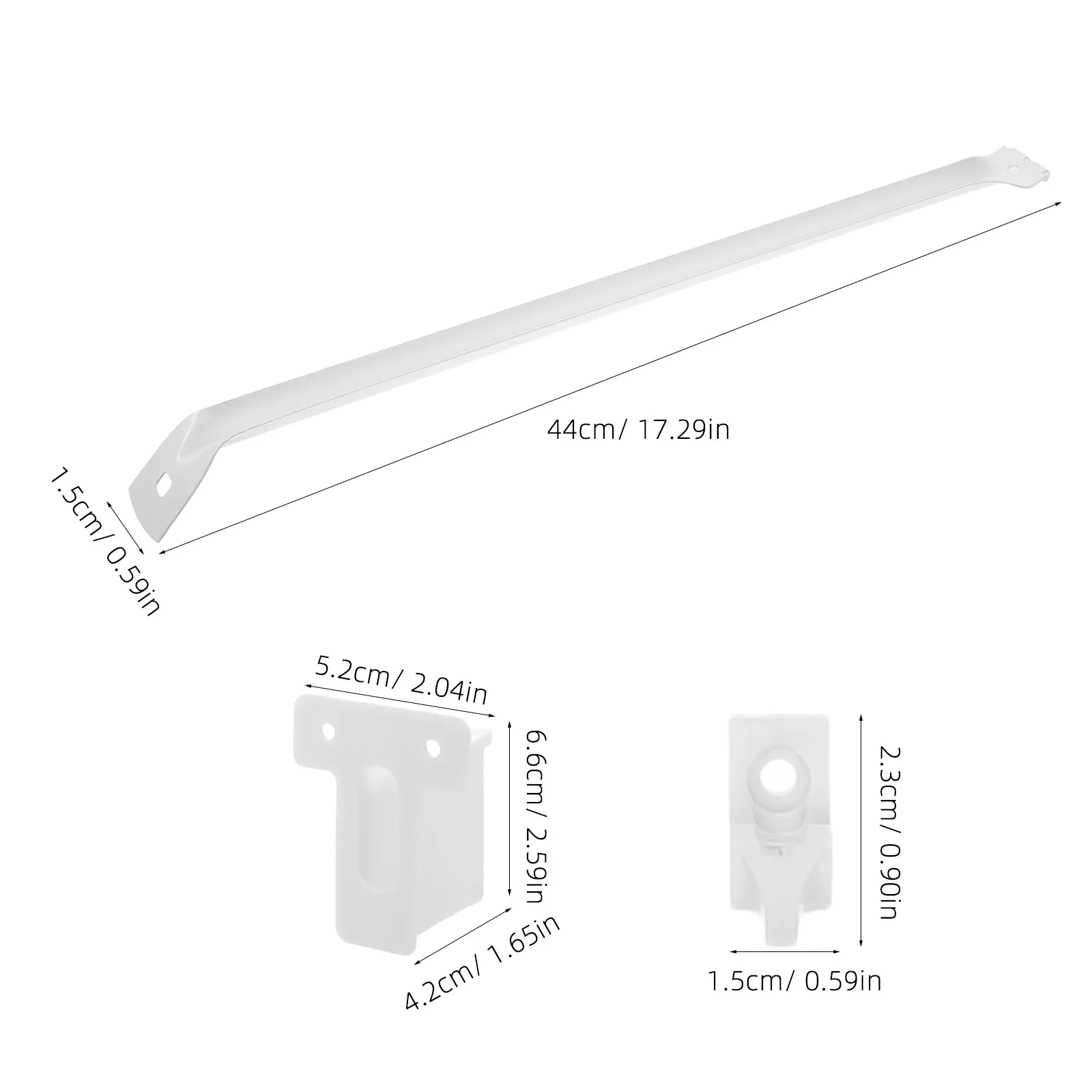 1Set Bracket System Metal Shelving Support Platform 17Inch Brackets Wire Clips End Brackets for Rv Trailer Awning Shelf