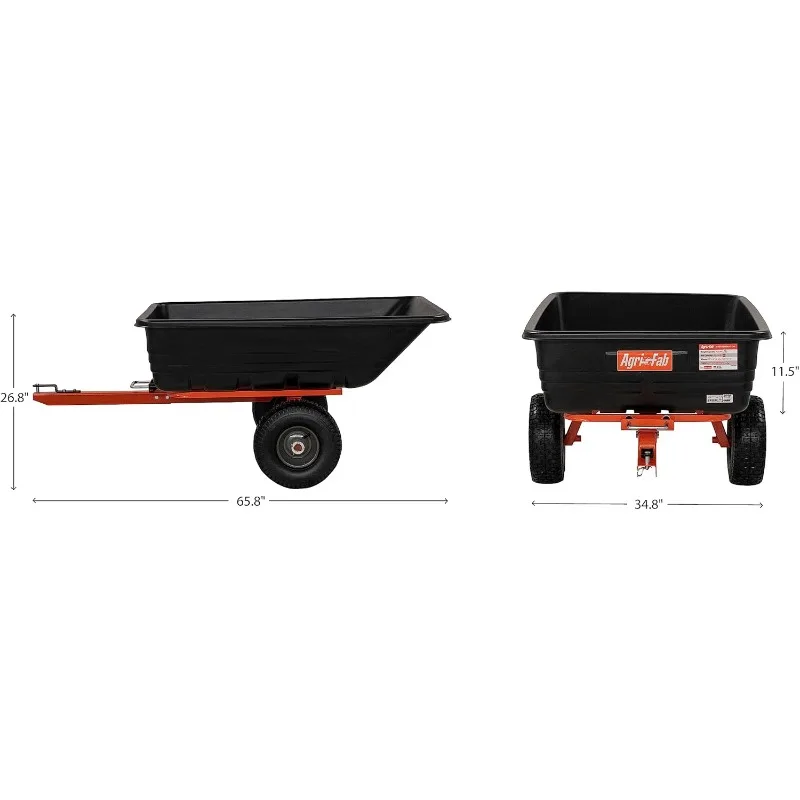 Inc 45-0552, 700-Pound, Poly Dump/Swivel Cart, Black/Orange