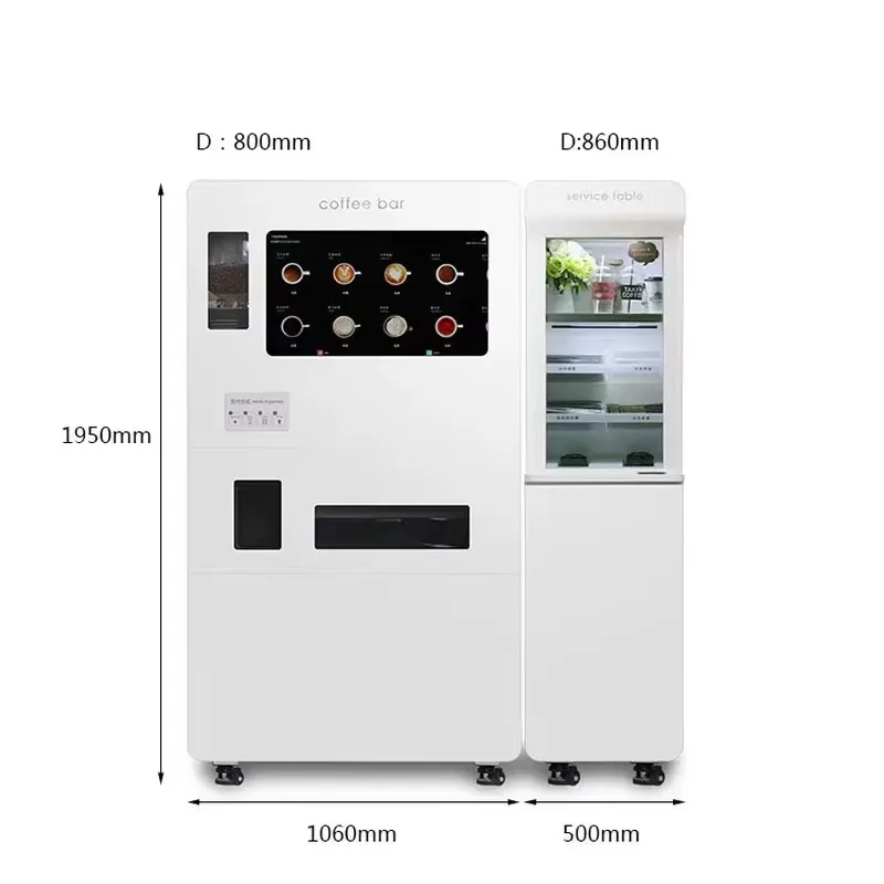 for Funspace Smart Robot Kiosk Commercial Automatic Hot Chocolate Coffee Vending Machine Plastic Coin Token QR Code Payment