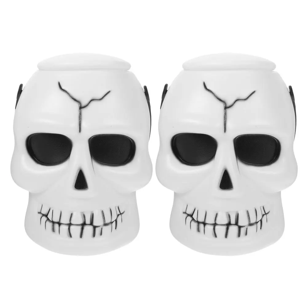 

2Pcs Halloween Skull Bucket Plastic Candy Buckets with Lids for Trick Or Treating Kids Treat Containers Spooky Party Decorations