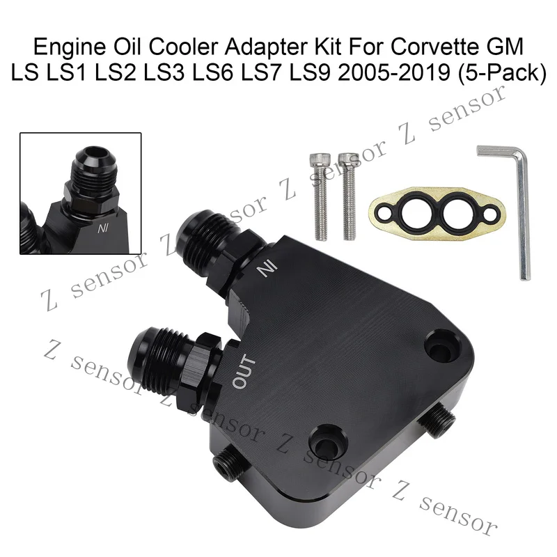 Z+ Engine Oil Cooler Adapter Kit For Corvette GM LS LS1 LS2 LS3 LS6 05-19 (5-Pack)