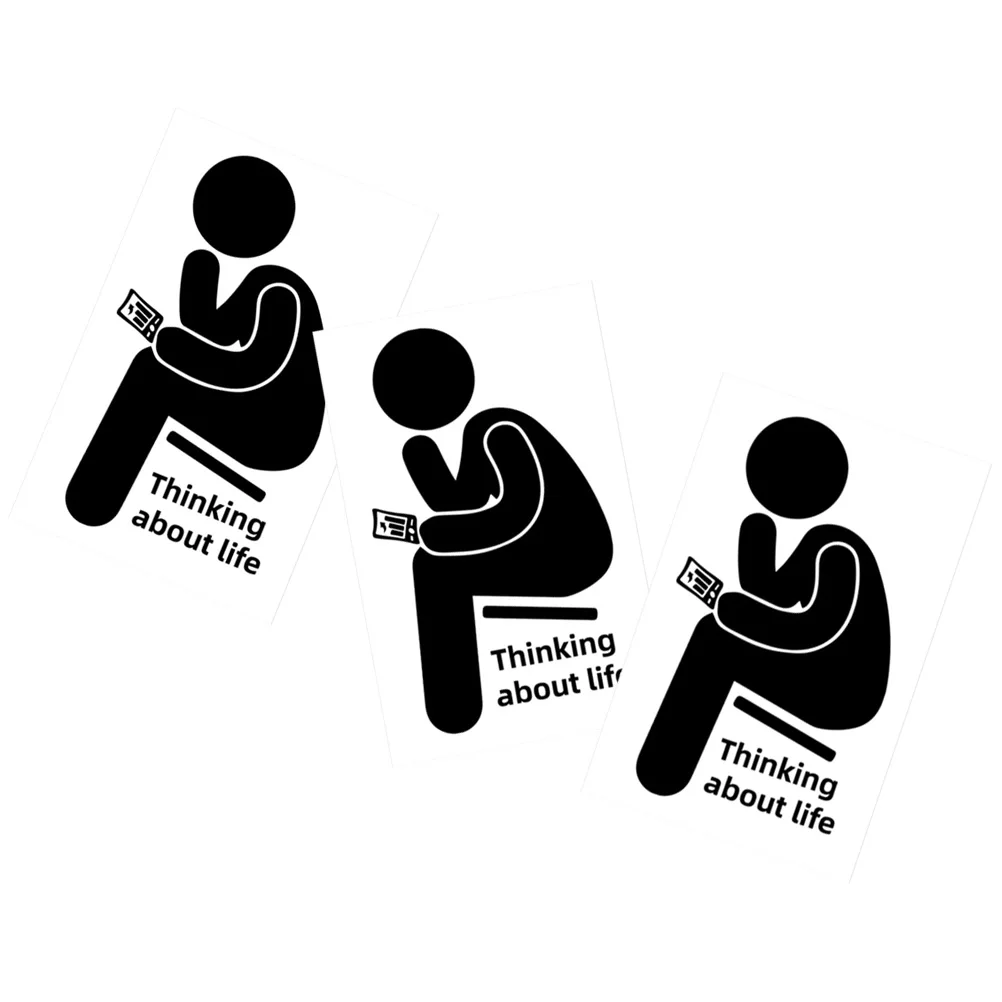 

3pcs Toilet Seat Stickers for Bathroom Decoration Removable PVC Decals Motivational Toilet Door Stickers Adhesive Wall Art