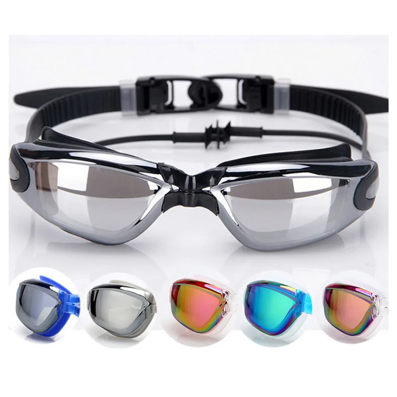 2021 Adult Myopia Swimming Goggles Earplug Professional Pool Glasses Anti Fog Men Women Optical Waterproof Eyewear Wholesale