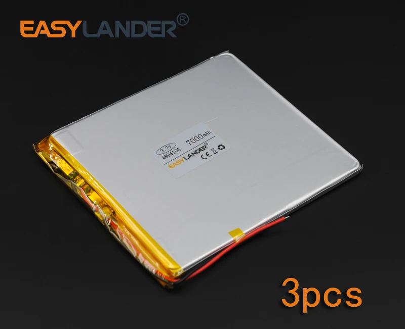 

3pcs/Lot 3.7V 7000mAh 4894105 Rechargeable li Polymer Li-ion Battery For Bluetooth Notebook Tablet PC electronics safety lamp